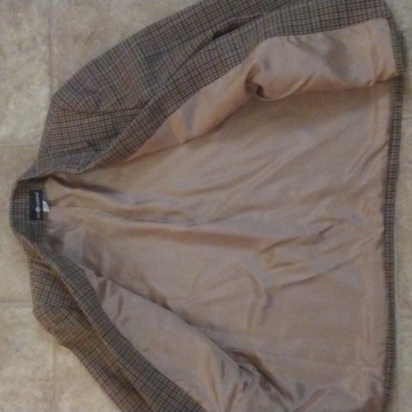 Vintage Sag Harbor Wool Blazer Jacket Academia Houndstooth Brown Size 10 - Picture 3 of 7